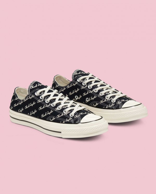 Converse Chuck 70 Signature Sort Sko Danmark - Converse Lave Sneakers Herre - 13062FMUH